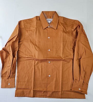rust color men's dress shirt Saddlebred Men's Rust Orange Dress Shirt, 16