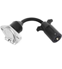 Car 7 Flat Blade To 7 Round-Pin Adapter US Type Part For Most RV Trailers Semi