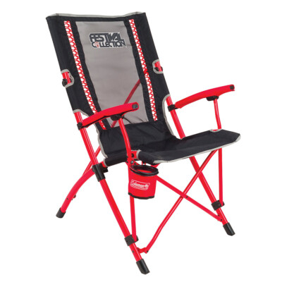 Neu Coleman Campingstuhl Festival Bungee rotschwarz für Camping Outdoor Survival