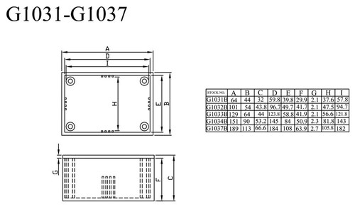 2pc ABS Plastic Box Case Enclosure G1032B 101x54x43.8mm LxWxH Color=Black GAINTA - Picture 7 of 7