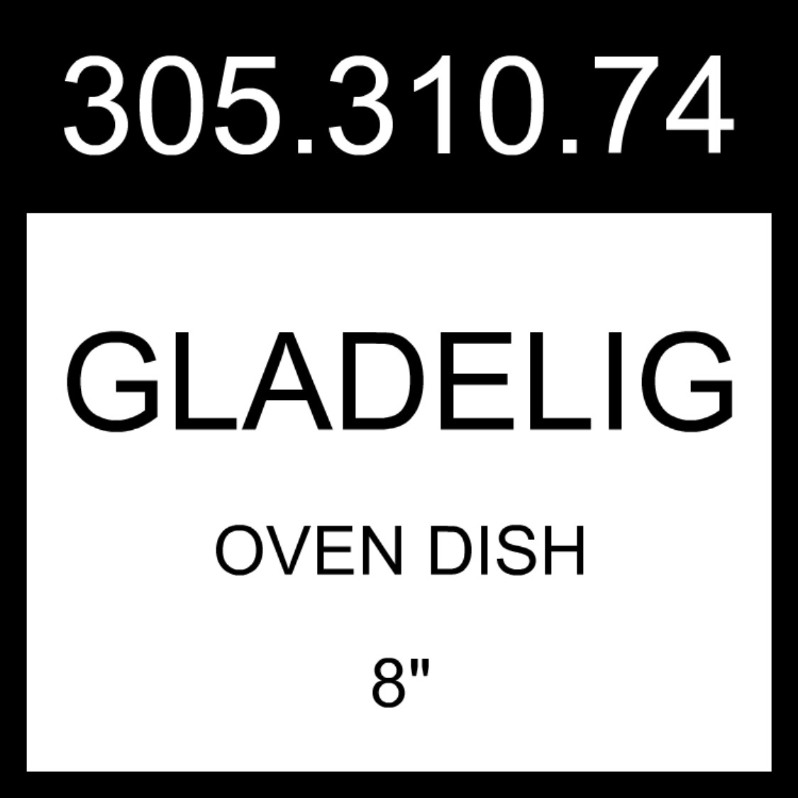 IKEA GLADELIG Oven Dish Gray 8" 305.310.74 eBay