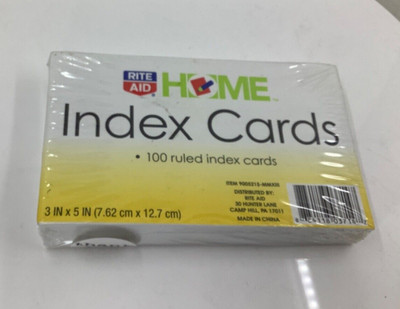 Rite Aid Index Cards, 3 IN x 5 IN Ruled 100 Index Cards