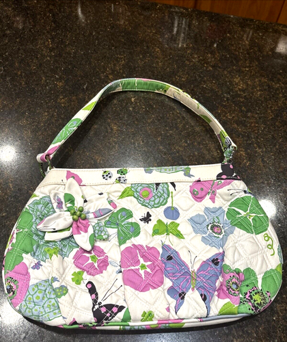 Vera Bradley Sateen Purse Shoulder Handbag Ltd Edition Butterflies Flowers - Picture 2 of 11