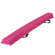 6FT Folding Gymnastic Beam Portable Floor Balance Beam w/Handle for Gymnast Pink