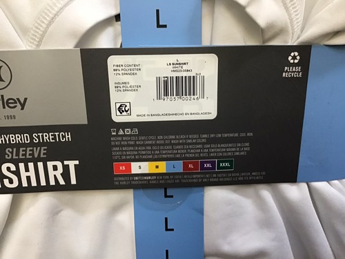 New Hurley Long Sleeve 2XL Sunny Side Hybrid Stretch UPF Tagless Sunshirt (C27-6 - Picture 8 of 9