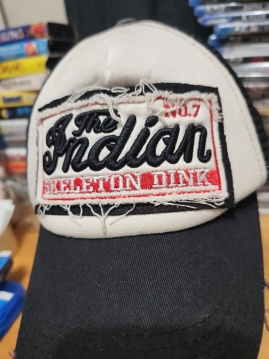 The Indian Hat Skeleton Dink #7 Black White Distressed 3D The Indian Hat Skeleton Dink #7 Black White Distressed 3D