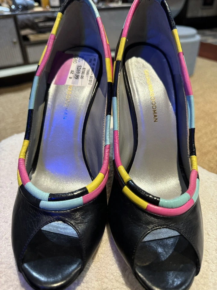 Georgina Goodman уникальный кожаный платформе каблуки - ручной работы в Италии - США SZ9 ЕС 39 - Изображение 3 из 3