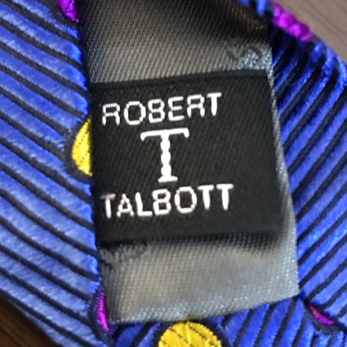 ROBERT TALBOTT Best of Class Silk Necktie Designer POLKA DOT Blue Yellow Pink - Picture 5 of 9