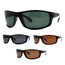 Polarized Mens True Classic Wrap Around Biker Style Sport Sunglasses