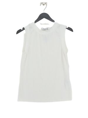 NA-KD Women's T-Shirt M White 100% Polyester Sleeveless Round Neck Basic  UK
