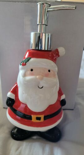 Santa Claus Liquid Lotion Or Soap Pump Dispenser Ceramic Christmas - Picture 1 of 2