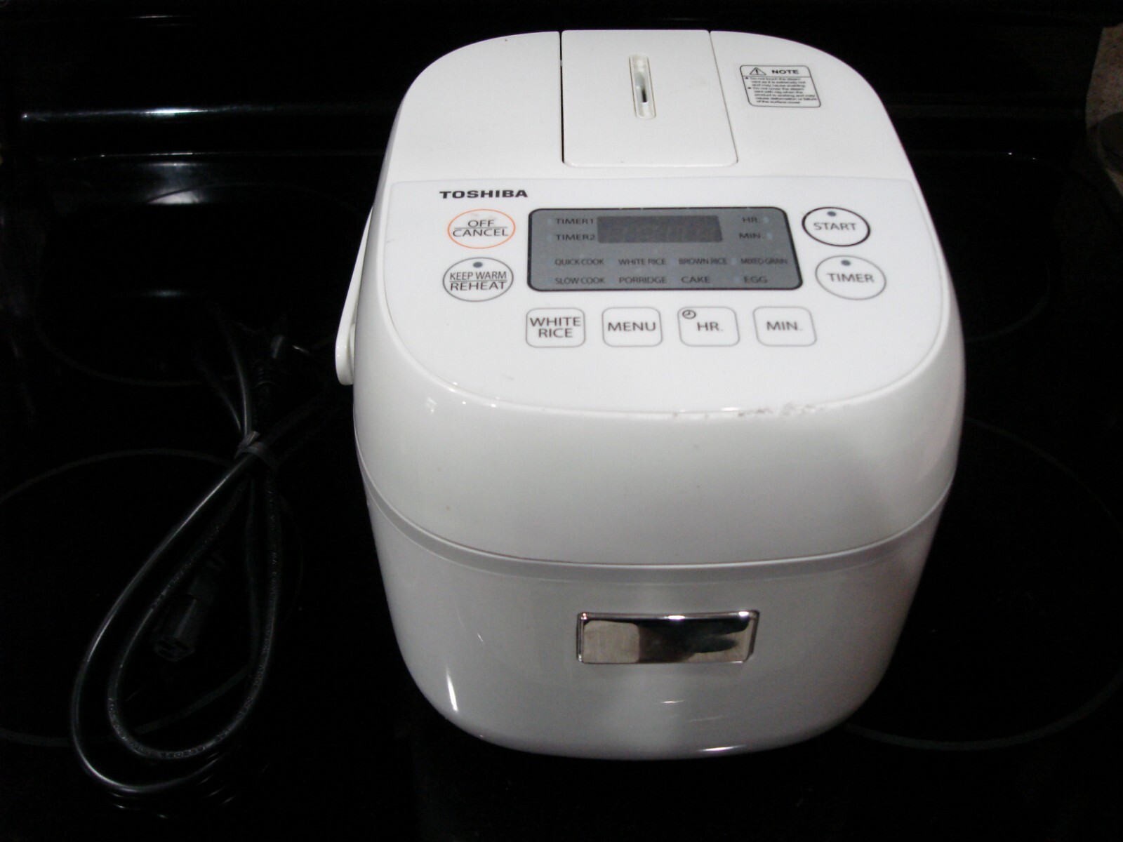 TOSHIBA Rice Cooker Small 3 Cup Uncooked W/LCD Display & 8-Cooking Functions
