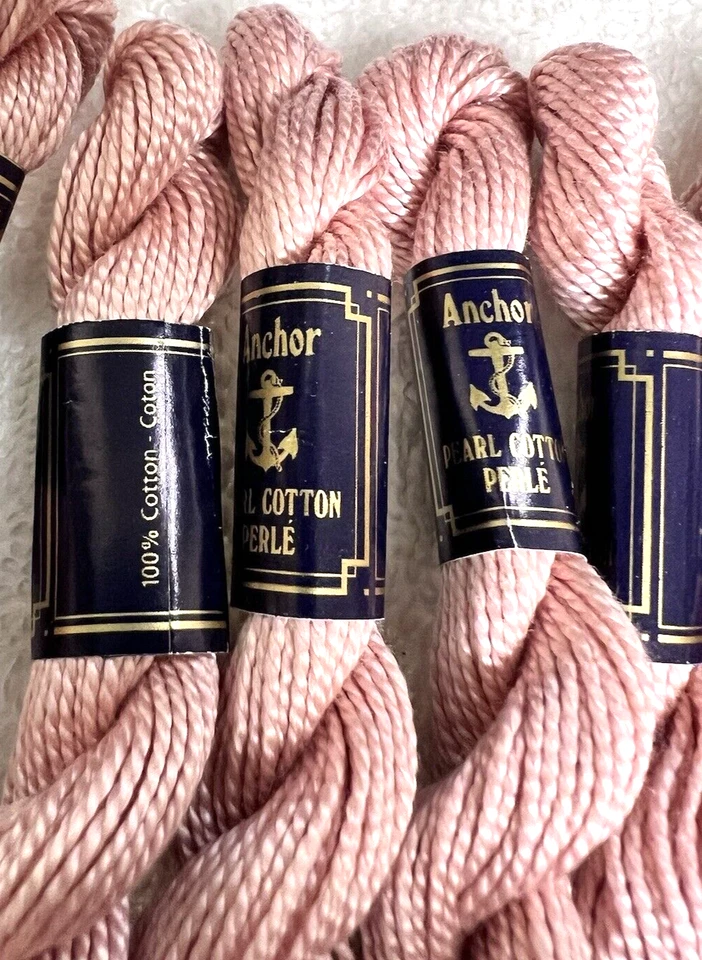 9 MINT Anchor Perle Pearl Cotton #893 Pink Embroidery Floss Vintage Skein - Image 3 of 3