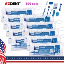 100 kits Ortho Dental Tooth brush Tie Interdental brush Floss Oral Care Kit Blue