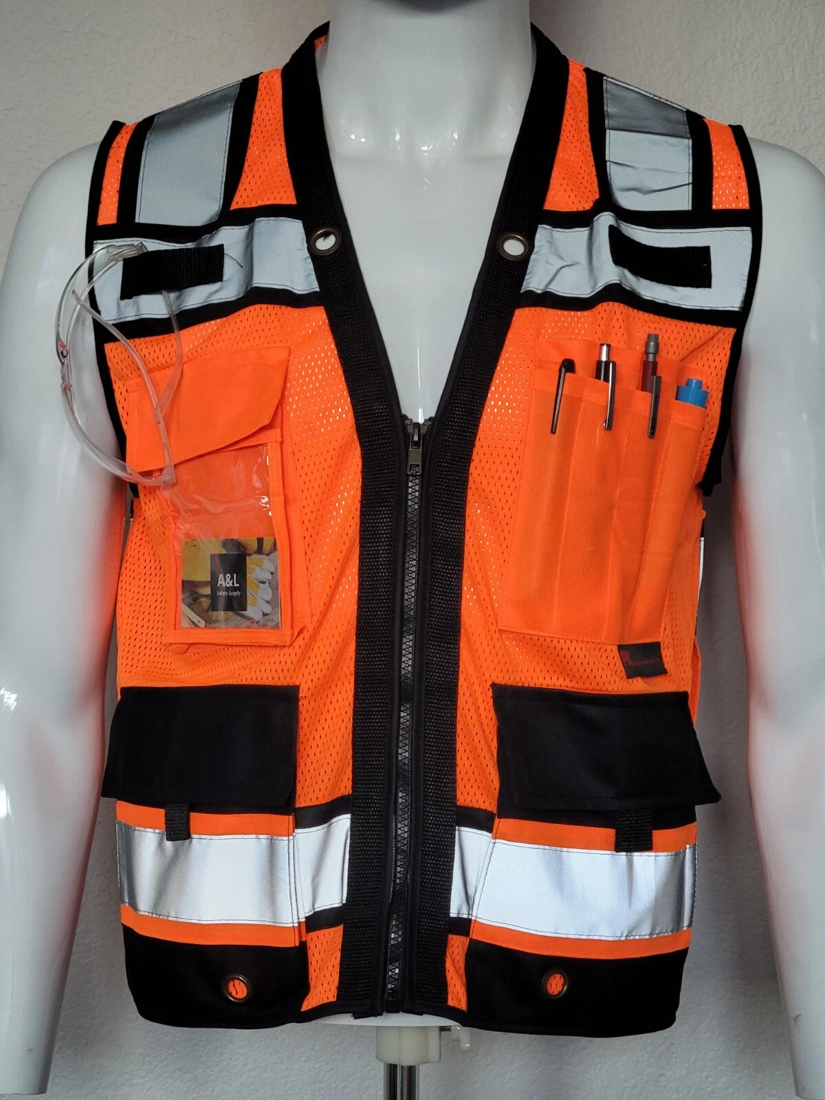 FX Heavy Duty Surveyors Safety Vest with Zipper, Large Plan Pocket image 1