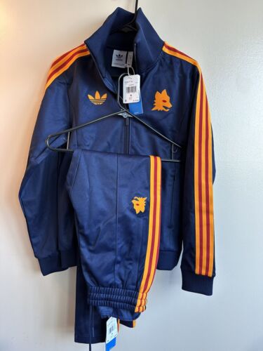 NEW Official AS Roma Adidas Bring Back 1993 Track Jacket Top AND Pants Full Set