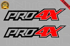 PRO-4X Decal Set Fits: Nissan Titan Truck Bedside Pro4x Vinyl Sticker Black/Red