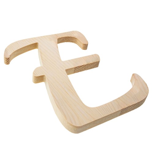Unfinished Wooden Playball Italic Letter E (6.25 Inches) - Picture 2 of 2