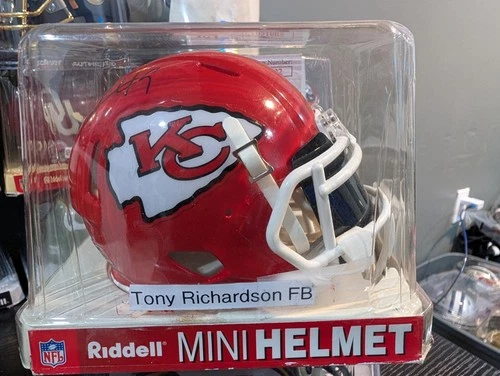 Kansas City CHiefs autographed signed mini helmet Coa Tony Richardson