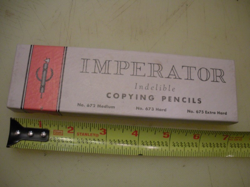 VINTAGE IMPERATOR INDELIBLE COPYING PENCILS BOXOF 12 672 MEDIUMS