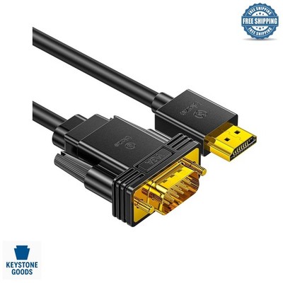 6ft HDMI to VGA Converter Cable 1080P for Laptop, Projector, TV Box, PS4