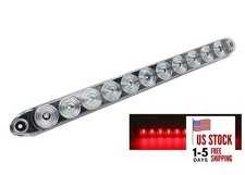 15" Clear Red Multi-function Stop Turn Tail Marker Trailer Light LED Bar Truck