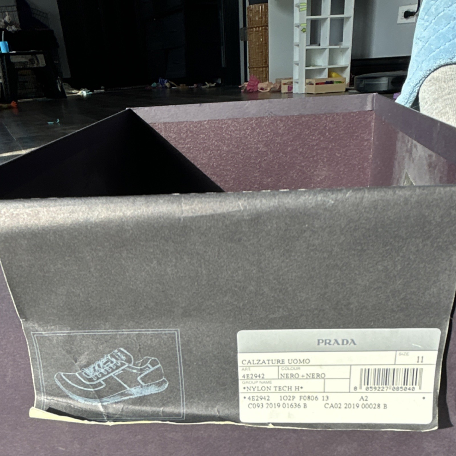 PRADA Nylon Tech H Sneaker Gray Black Nylon Suede 4E2942 thumbnail 8