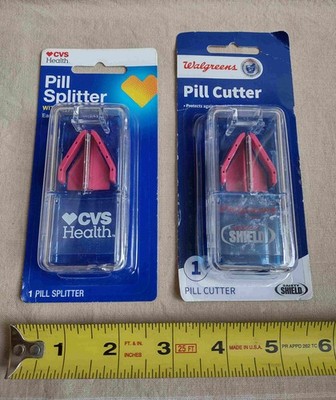 Lot of (2) Pill Splitter/Cutter with Safety Shield CVS Walgreens, NEW Sealed
