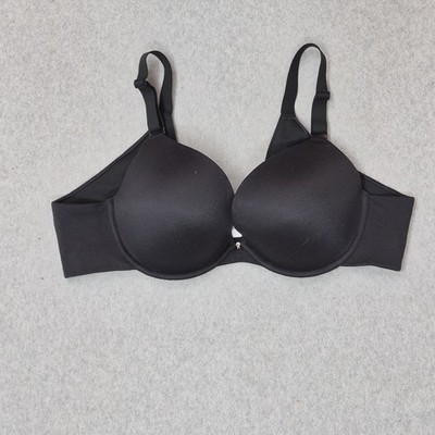 Cacique Women Bra 44B Black T Shirt Underwired Lightly Lined Adjustable Straps