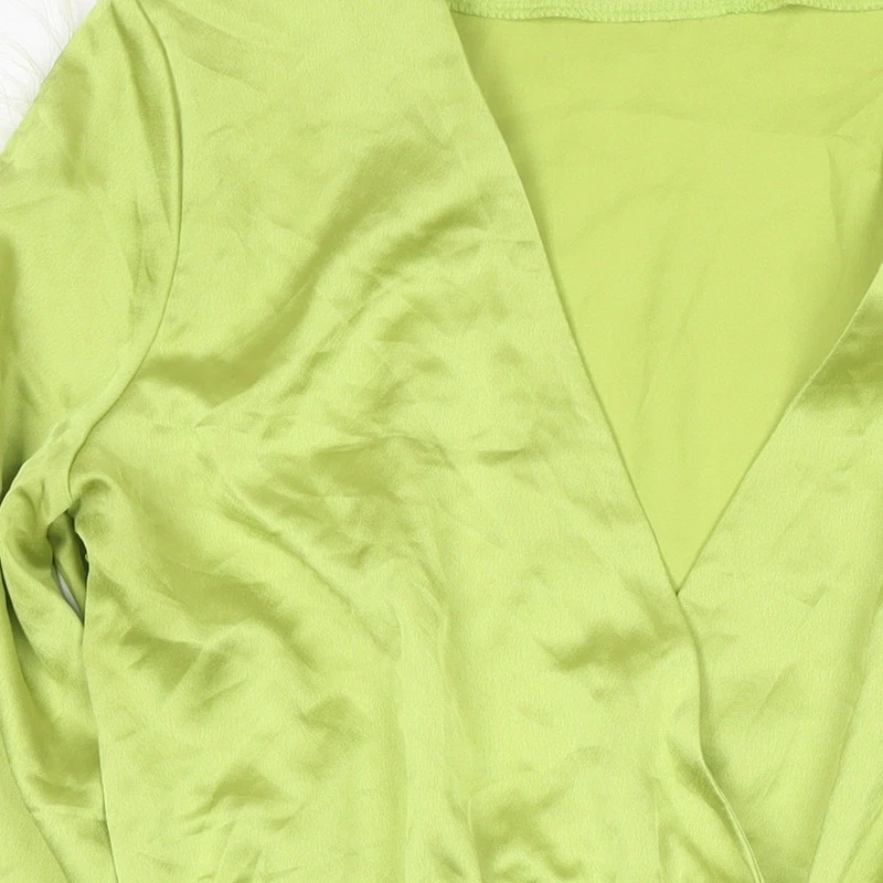 Body para mujer Boohoo verde satinado talla 16 Foto 4 de 4