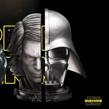 Anakin and Darth Vader Book End 3D Printed star wars two piece GREY - 7in