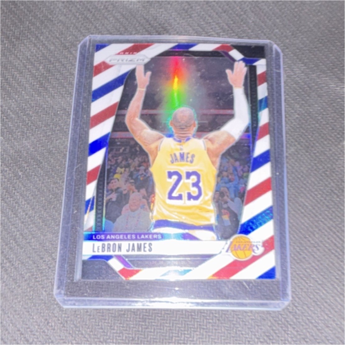 Panini 2019-20 Prizm LeBron James Red White Blue Prizm #130 Lakers NBA