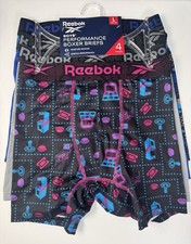 Boys 4-Pack Reebok Performance Athletic Stretch Underwear Boxer Briefs Large New