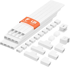 4,8 M (12 Pezzi) Canalina Passacavi Adesiva, Canaletta per Cavi Elettrici, Canal