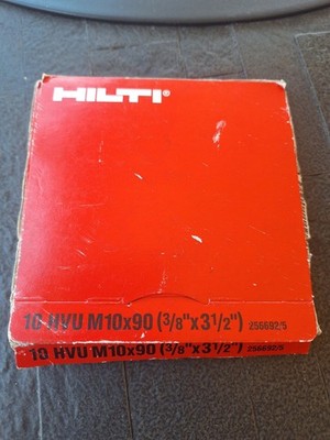 HILTI 10 HVU M10x90 3/8x3 1/2'' ADHESIVE CAPSULE ANCHOR SYSTEM 10 Piece New