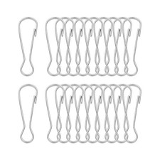 Lanyard hooks, 20 pcs 50x15.7x3.4mm 304 stainless steel hooks, silver