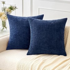 Pack of Couch Throw Pillow Covers 18x18 Inch 18" x 18" Pack of 2 2 Navy