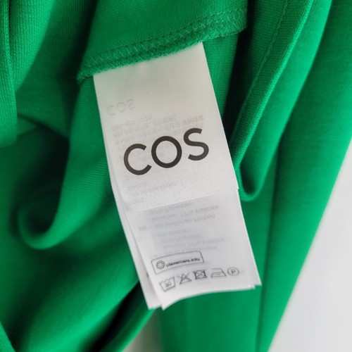 COS Slim Fit Open Cuff Blouse Green Button-Down Size Large Perfect - Picture 8 of 9