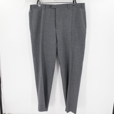 Canali Dress Pants Men s 40 L30 Impeccable Wool Flat Front Straight Leg gray
