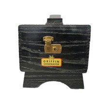 Griffin Shinemaster Wooden Shoeshine Box Vintage MCM Storage Carrying Case Decor