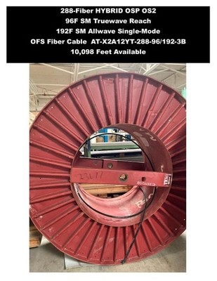 288 OFS HYBRID 96/192 OS2 Single-Mode Dielectric OSP Fiber Cable 10,098/ft