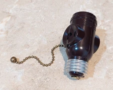 Keyless Current Tap GE 1706-11D General Electric Brown 2 AC Outlet Lamp Socket