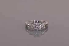 Sterling Silver Triple Cubic Zirconia Channel Set Band Ring 925 Sz: 7