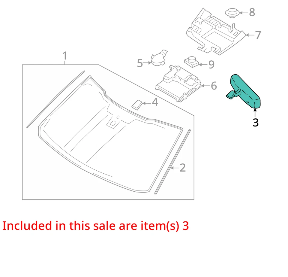 18 19 20 21 2022 23 24 Ford Expedition Rear View Mirror w/ Automatic Dimming - Imagem 3 de 4