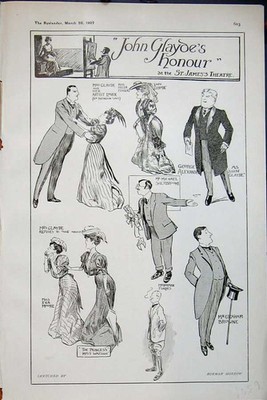 Alter antiker Druck 1907 John Glayde'S Honour St James Theatre Eva Moore 20.