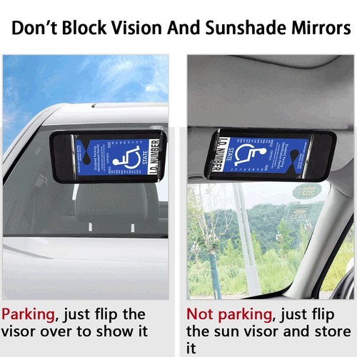 lofrcin Handicap Placard Holder for Auto, 1 PCS Black Visor Placard Holder, H... - Imagen 5 de 5