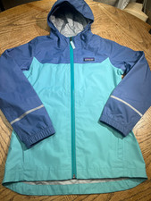 Patagonia Torrentshell 3L Jacket Girls M 10 Blue Hooded RainH2NO Coat 64280
