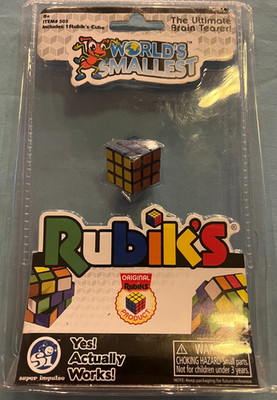 Rubik's World's Smallest 3x3x3 Official Cube Challenge Mini Puzzle Toy - New!
