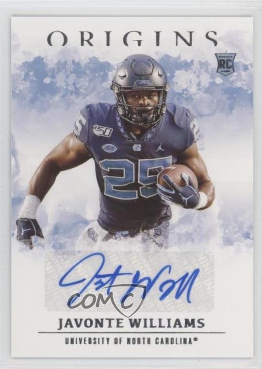 2021 Panini Chronicles Draft Picks Origins Rookie Javonte Williams Auto RC 0hk3