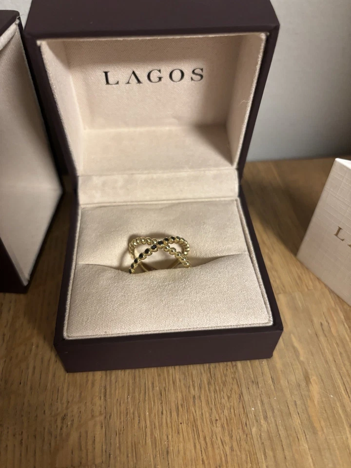 Anillo X Diamante Negro 18k LAGOS Talla 7 Foto 4 de 4